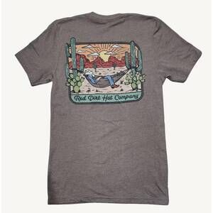 NEW RED DIRT HAT COMPANY unisex home on the range logo fit t-shirt in heather br